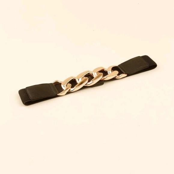Elastic chunky black gold belt - Picture 9 of 14